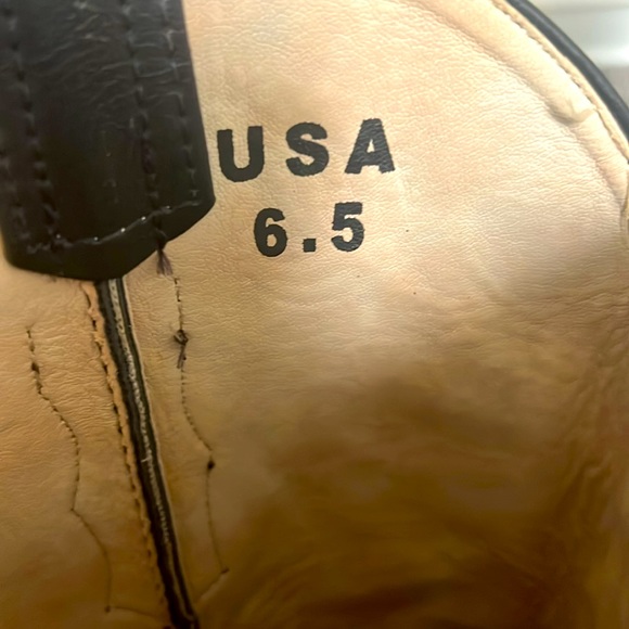 🕵️🕵️🕵️ REPUBLIC OF TEXAS BLACK HANDMADE COWBOY BOOT SIZE 6.5 EUC🕵️🕵️🕵️ - Picture 8 of 13